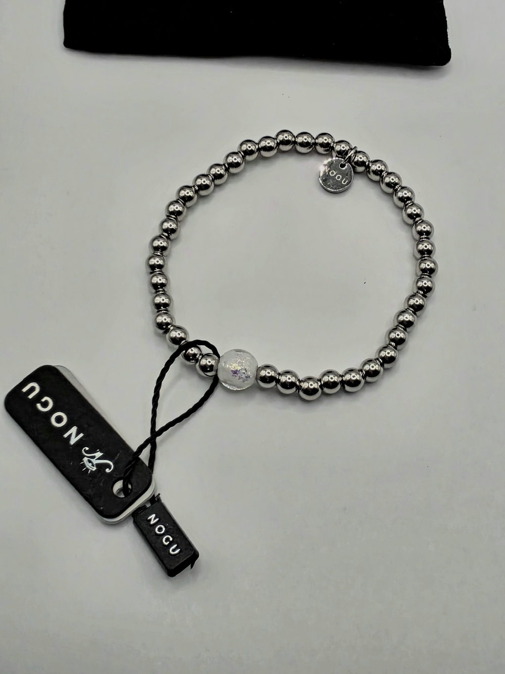New Nogu Silver Bead Stretch Bracelet